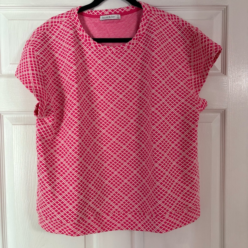 See and Be Seen Pink & White Top